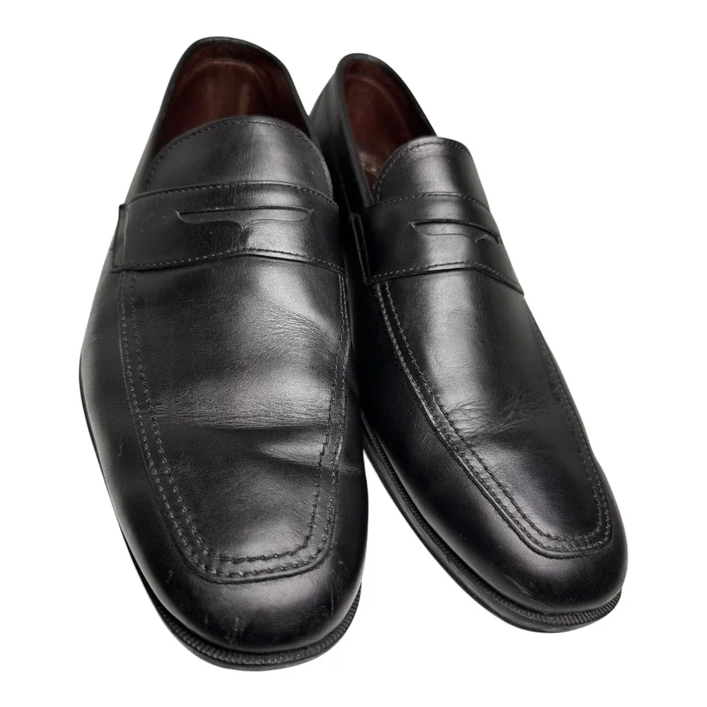 Allen Edmonds Georgetown Penny Loafers Black Leather Slip On Dress Shoes 10D USA